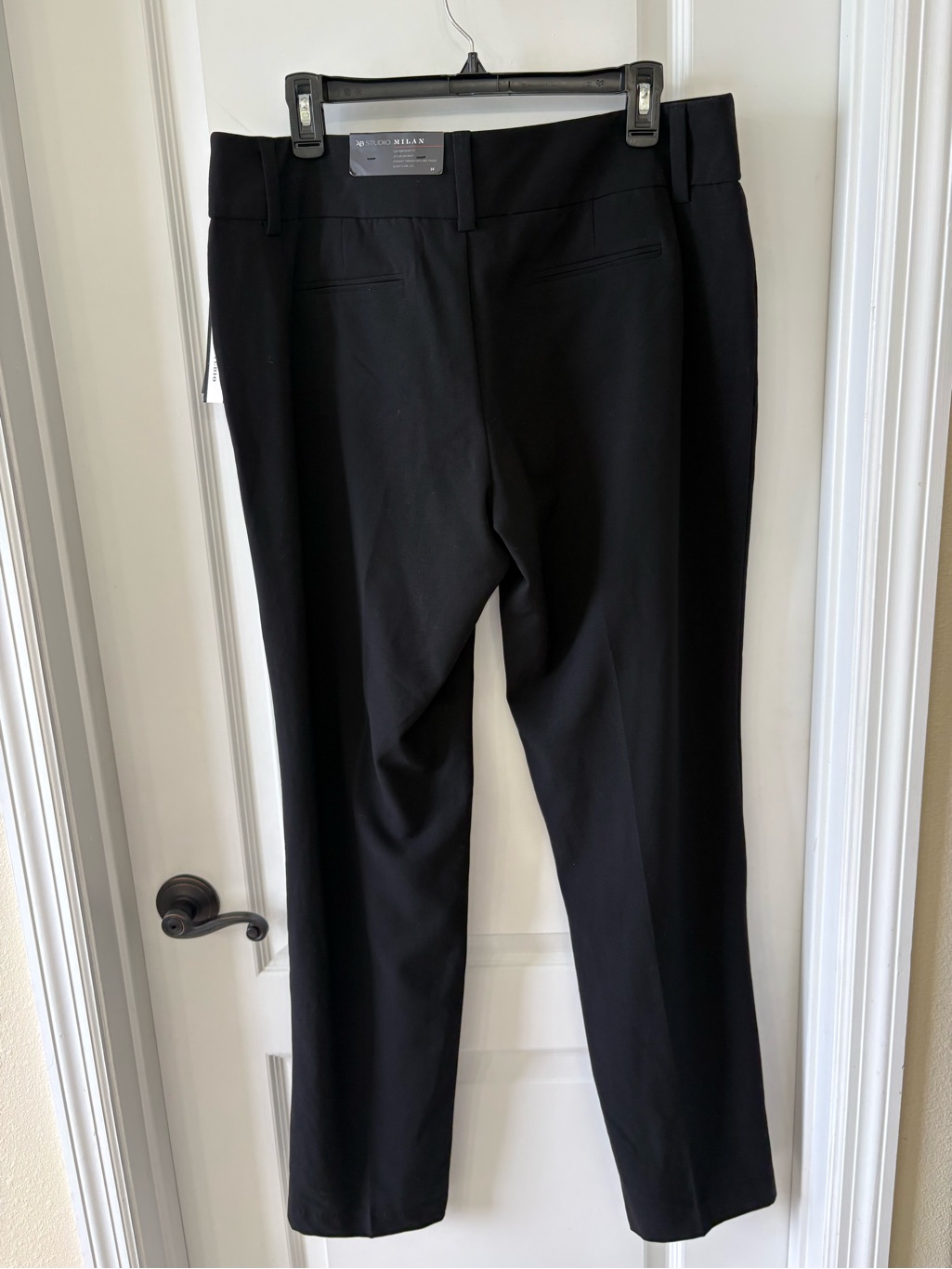 Ab Studio Milan Dress Pants Size 14 Black Nwt Straight Leg Career Work Slacks — image 3 of 4